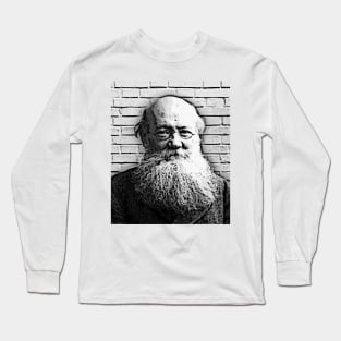 Peter Kropotkin Black And White Portrait | Peter Kropotkin Artwork Long Sleeve T-Shirt